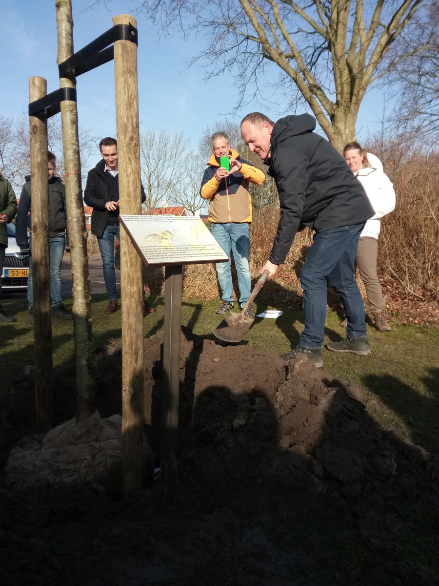 vincentveen's tweet photo. Op deze zonnige #boomfeestdag in @Gemeente_Veere een linde geplant met leerlingen basisschool de Golfslag en @Chris__Maas ter ere van 100 jaar @NBV_imkers op Walcheren https://t.co/OdxGP6dxwo
