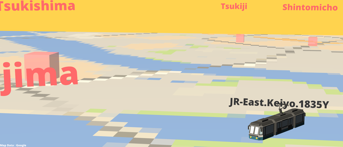 webtrainmap's tweet image. 月島駅周辺の現在の様子をお届けします。
train.utautattaro.com 

#ウェブゲージ