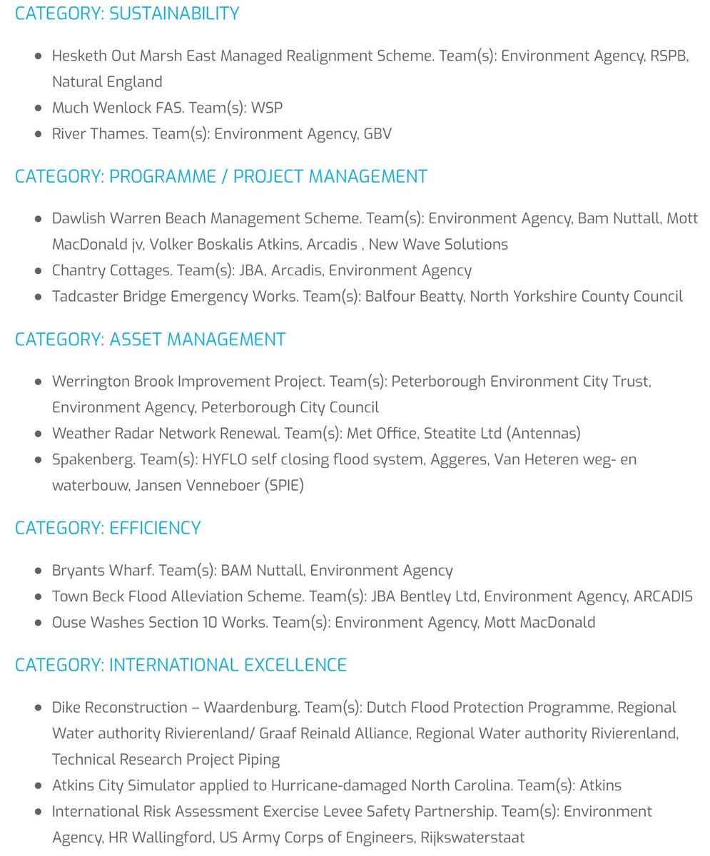 ClareDinnisWWT's tweet photo. Amazing short-list for our Project #Excellence Awards. Only one week of nail biting left until we announce results! #floodandcoast18 https://t.co/RPzPlM7MAc