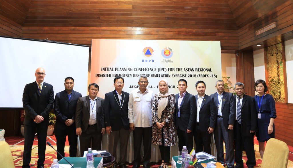 AHACentre's tweet image. @AHACentre is pleased to co-organise with @BNPB_Indonesia the first planning meeting for ARDEX exercise scheduled in Nov 2018 in Banten Province, with the participation of @ASEAN countries, our partners &amp;amp; stakeholders to test #OneASEAN #OneResponse
