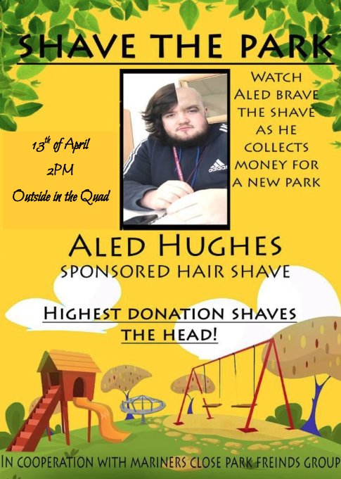 BlackpoolSixth's tweet photo. Come and watch upper sixth student, Aled, ‘Brave the Shave’ on 13tth April.  
To sponsor Aled, fill in a sponsorship form at Reception or visit our ‘Brave the Shave’ sponsorship stall on the 9th of April at 12.00pm - 1.00pm in the foyer. 
Highest donation shaves Aled’s hair! https://t.co/xnbtSBchZM