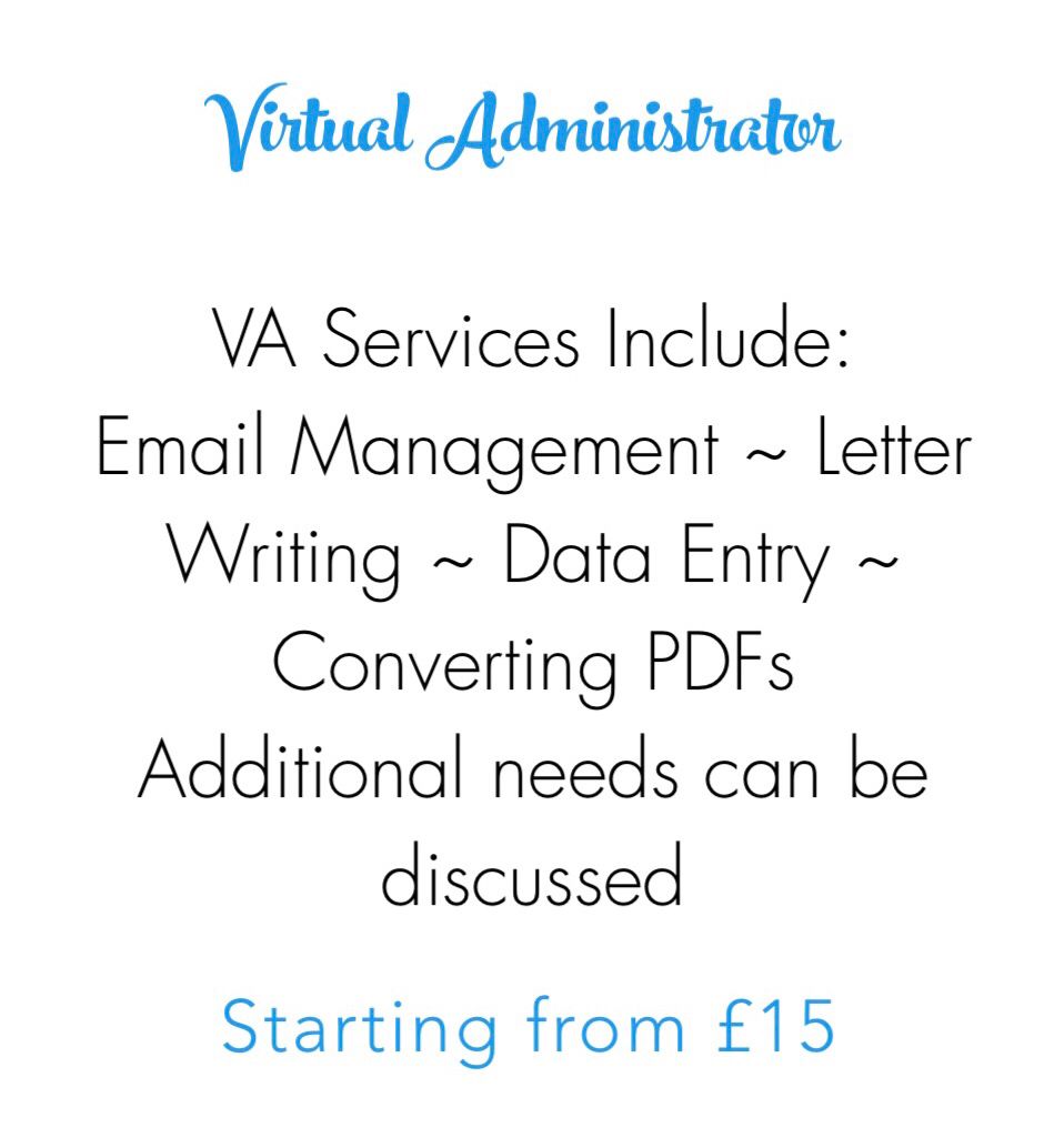 CatFordVA's tweet photo. I don’t just offer design services 😊

I have a wide range of skills in administration, if you have any questions or would like to discuss your requirements not listed here, pop me an email to cat.ford@icloud.com 

#VirtualAssistant #SmallBusiness #htlmp https://t.co/044NbwPC3q