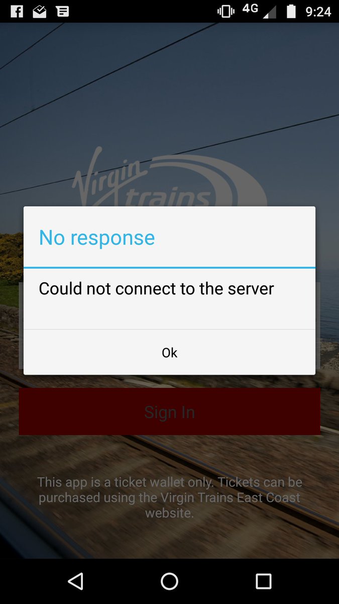 _ToBeFair's tweet photo. @Virgin_TrainsEC any ideas what might fix this (Ticket Wallet app on login)? Cheers! https://t.co/ZlSo8TEQLY