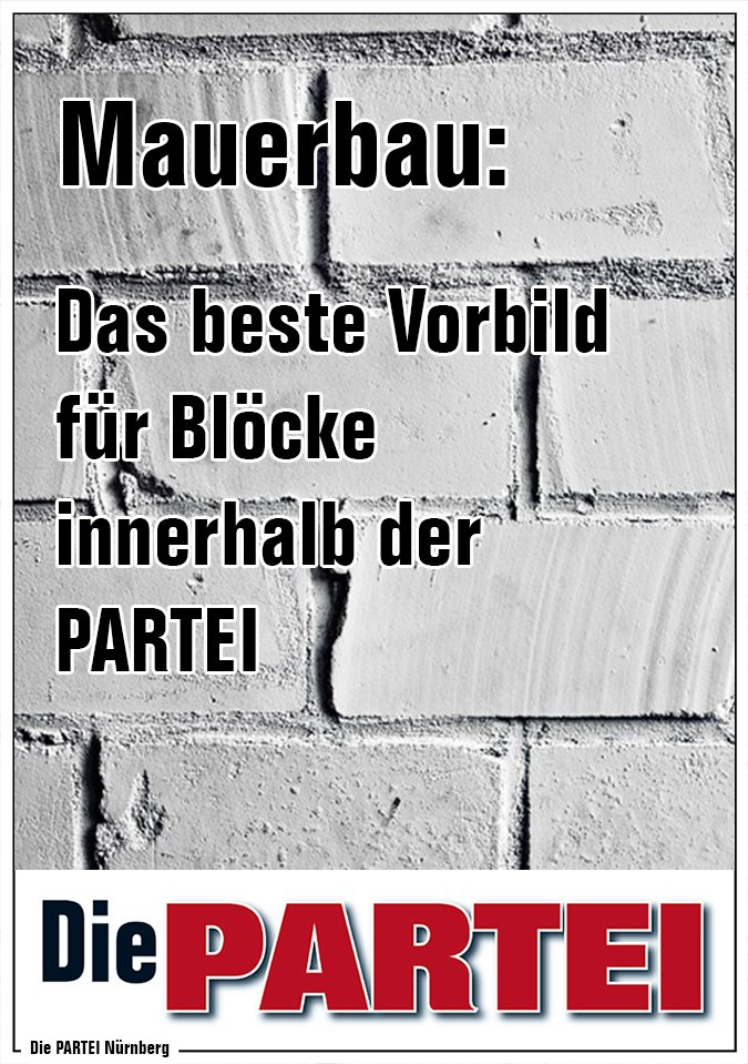 DiePARTEI_NBG's tweet photo. Ja zur Blockwahl! 
#LandesPARTEItag https://t.co/L1jln6cXN5