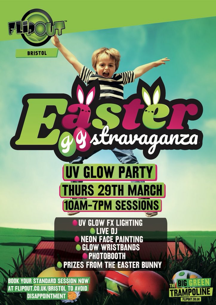 BristolKids's tweet photo. Who fancies some Easter fun on the trampolines at @FlipOutBristol? #Easter #events #kids #Bristol https://t.co/JfEiviId6S