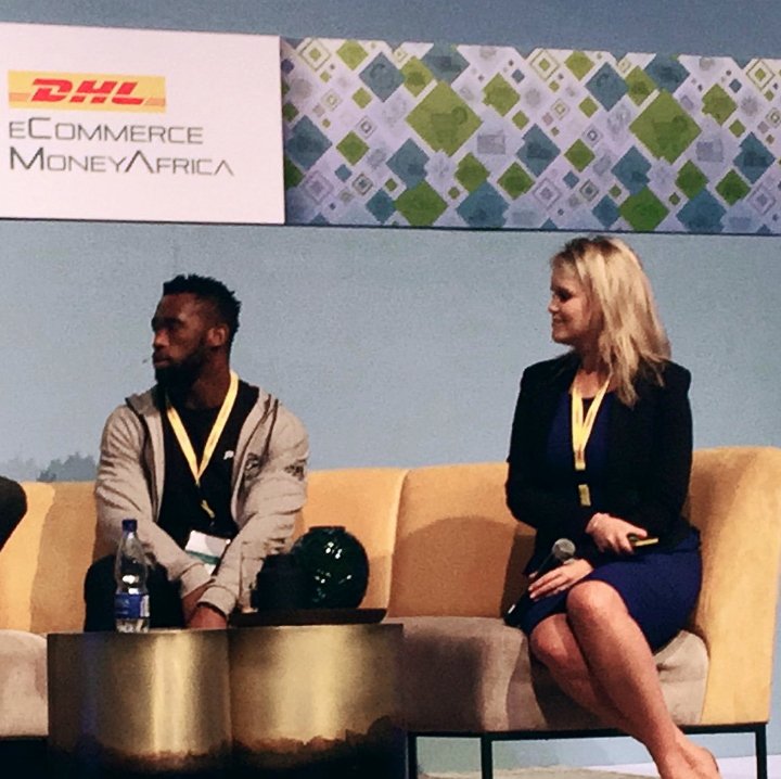 DHLAfrica's tweet photo. "No matter what happens keep going and have fun whilst you're at it" - @kolisi1, @FrankeesZA co-founder at the #ECMA18 https://t.co/3a7z2wlIxA