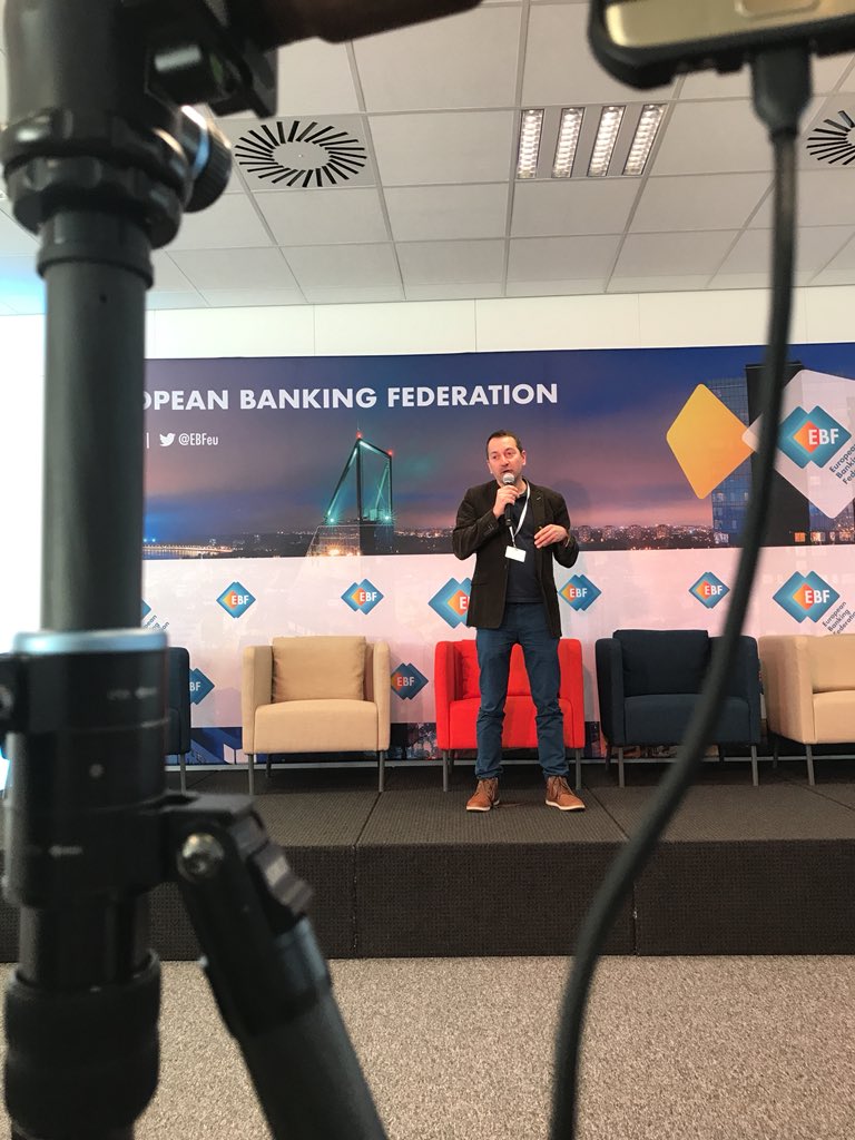 EBFeu's tweet photo. On stage now at our #FTDS seminar: @klearlending from Bulgaria. Watch live now at https://t.co/pfEUiBg1CT #Fintech #Personalfinance #EMW18 https://t.co/1Qy6XOOlLP
