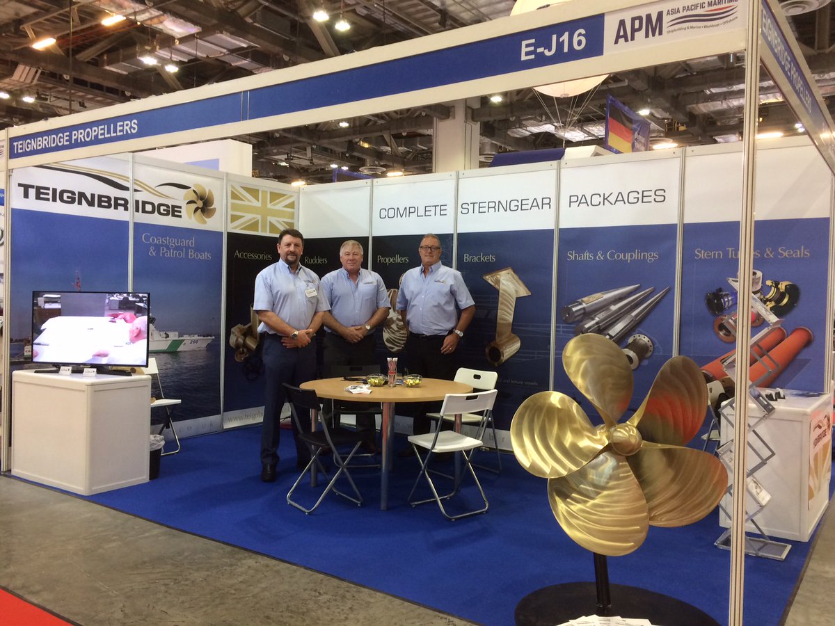 If you're at APM Singapore this week, come and visit Teignbridge Propellers International on stand: E-J16!  
#APM2018 #APM
