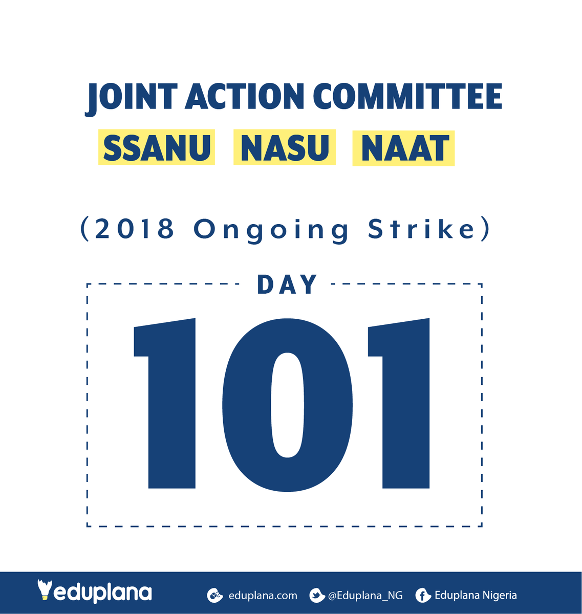 eduplanafound's tweet photo. #ActiveCitizens Yesterday, @AsoRock promised to ‘shop’ for N8bn to settle the ongoing SSANU, NASU &amp; NAAT strike.

Is this a viable approach to end future occurrence of incessant strikes in Public Universities? #AskQuestions
 
#Day101 #EndJACStrike https://t.co/29fgSI90rc