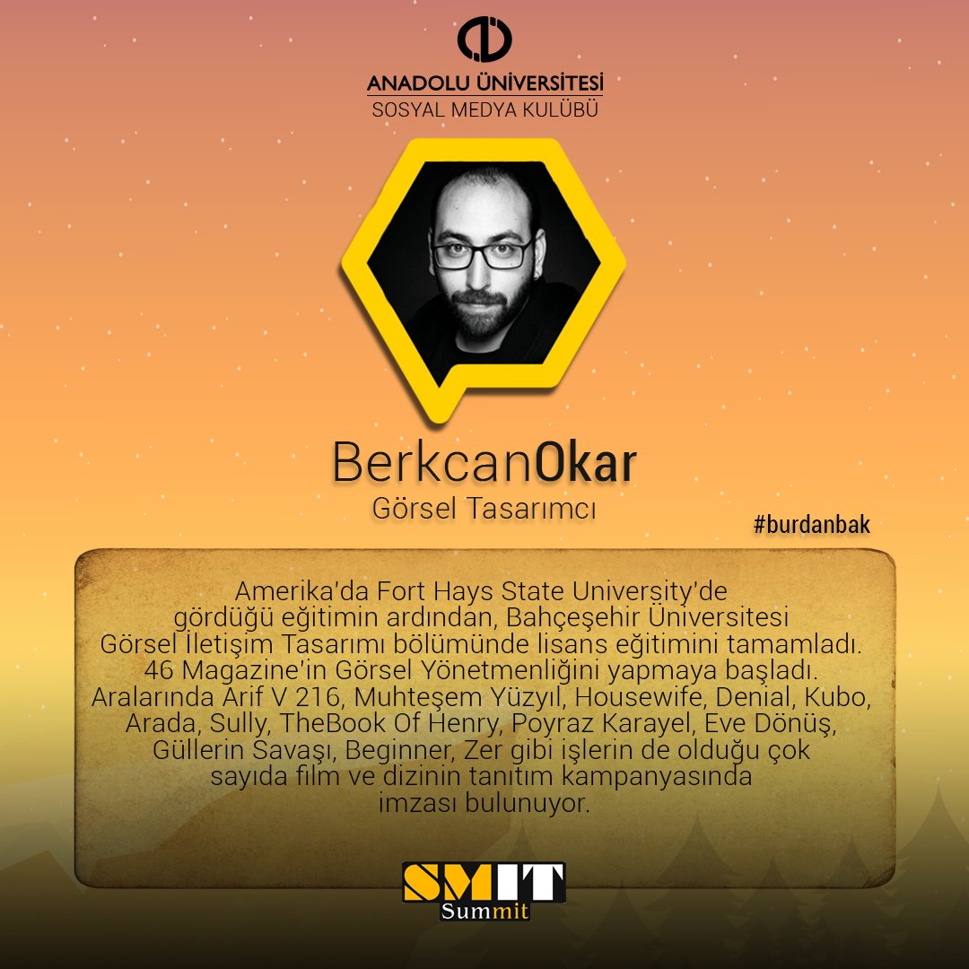 auSosyalMedyaK's tweet photo. SMİT SUMMIT 18'
Berkcan Okar / Görsel Tasarımcı @berkcanokar https://t.co/8HBcQUwUSE