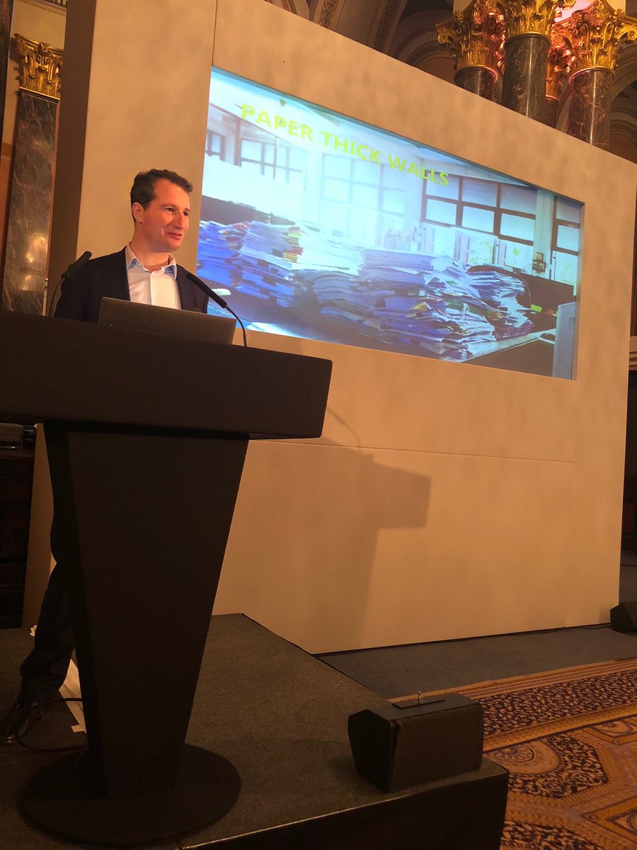 LexTechIreland's tweet photo. @LarryFenelon outlining the benefits of a paperlesss law firm at Challenging the norm for legal @unispaceglobal @LemanConsulting @LemanSolicitors #digitization #London https://t.co/nDGd23lrBm