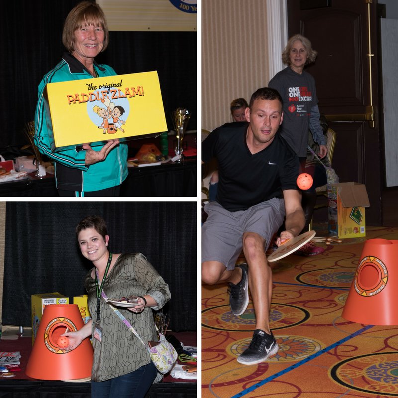 lemke's tweet photo. @PaddleZlam competitions at #SHAPENashville? Follow #SHAPEZlam for locations/times! @IndianaSHAPE members come prepared to win free PZ sets for your school! (pictures from the 2017 Centennial Celebration) We look forward to @CoachFoe and @foes4sports in 2018 https://t.co/uCdxjZYc1C