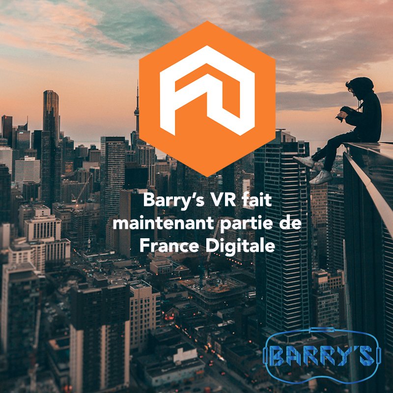 <a href="/BarrysVREnt/">Barry's VR</a> fait maintenant partie de <a href="/FRdigitale/">France Digitale</a> ! #barrysteam #innovation #france #digitale #StrongerTogether