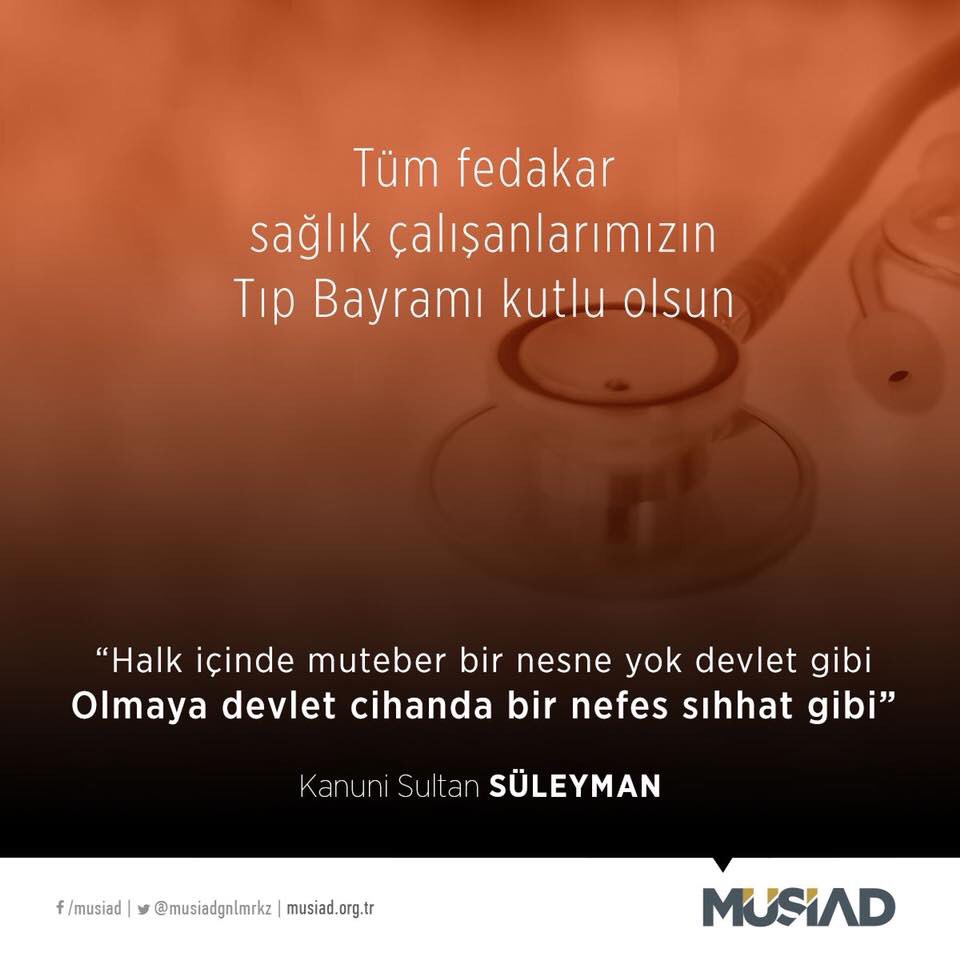 “Halk içinde muteber bir nesne yok devlet gibi,
Olmaya devlet cihanda bir nefes sıhhat gibi.”
Tüm fedakar sağlık çalışanlarımızın #14MartTıpBayramı kutlu olsun.