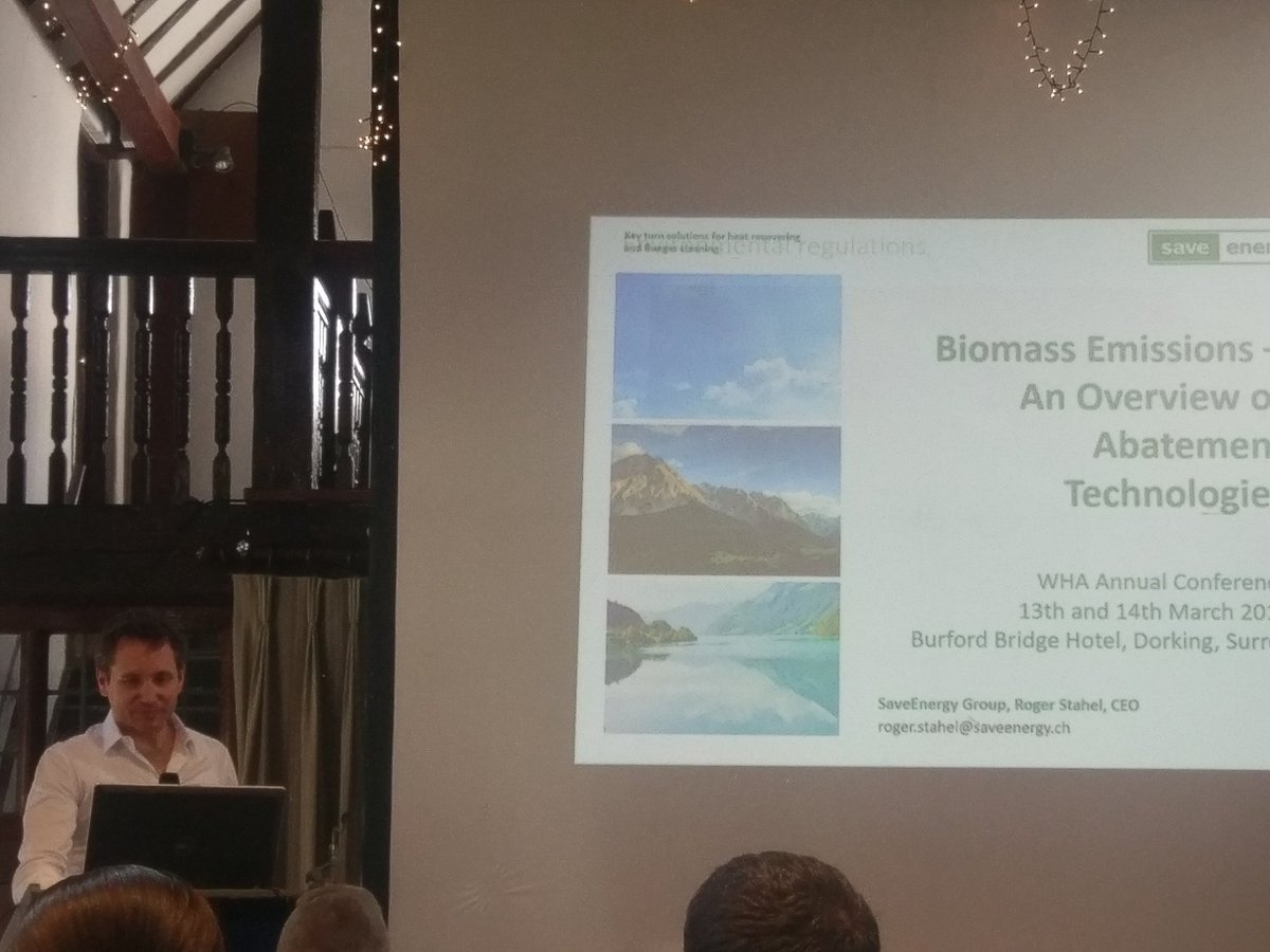 SFRegister's tweet photo. Roger Stahel from SaveEnergy in Switzerland gives us solutions to biomass emissions clean up #WHAC2018 @FEC_Energy useful for upcoming medium combustion plant directive... https://t.co/NxFzYeBkpC