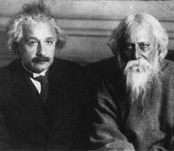 @AlbertEinstein, born #OnThisDay in 1879, met fellow #NobelPrize Laureate Rabindranath Tagore at his home in Berlin in 1930. They explored the concepts of science, religion, consciousness, and philosophy. Read an excerpt from their conversation: goo.gl/jYc9Kp