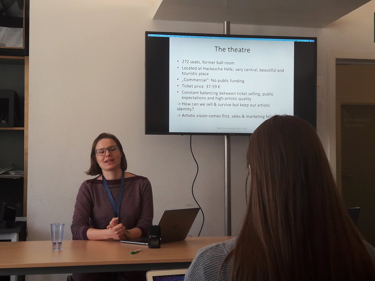 CircusDiaries's tweet photo. Alexandra Henn from @CHAMTheater talks about being a commercial production venue and a lobbying organisation for recognition of circus as a fundable art in #Berlin 
#FreshCircus4 #ImageAndAudiences https://t.co/YeagFHJsRC