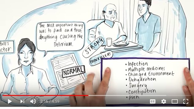 The Best 5 Min. U'll ever spend: #Delirium: not uncommon, know risk factors {pain meds}, need therapeutic team inclu. family/carers, treatable #aging
Delirium Awareness Video (#icanpreventdelirium) Creative Connection youtu.be/BPfZgBmcQB8 World Delirium Awareness Day #WDAD2018