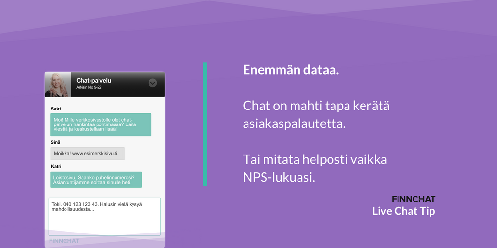 FinnchatFI's tweet photo. Asiakaspalautteen kerääminen chatin kautta käy kätevästi.⚡️https://t.co/gcydhvitbL #Finnchat #LiveChatTip #Asiakaspalaute https://t.co/a1Ub0iWxlp