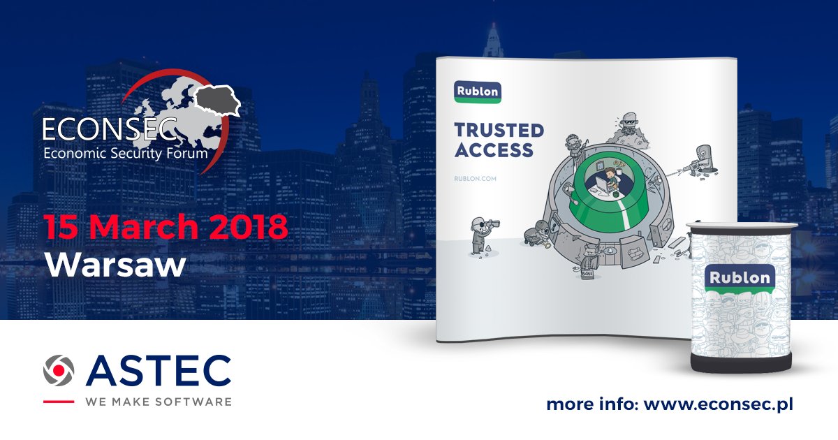 We are attending #ECONSEC 2018 in Warsaw tomorrow. Come visit <a href="/Rublon/">Rublon</a>'s booth: econsec.pl/home/