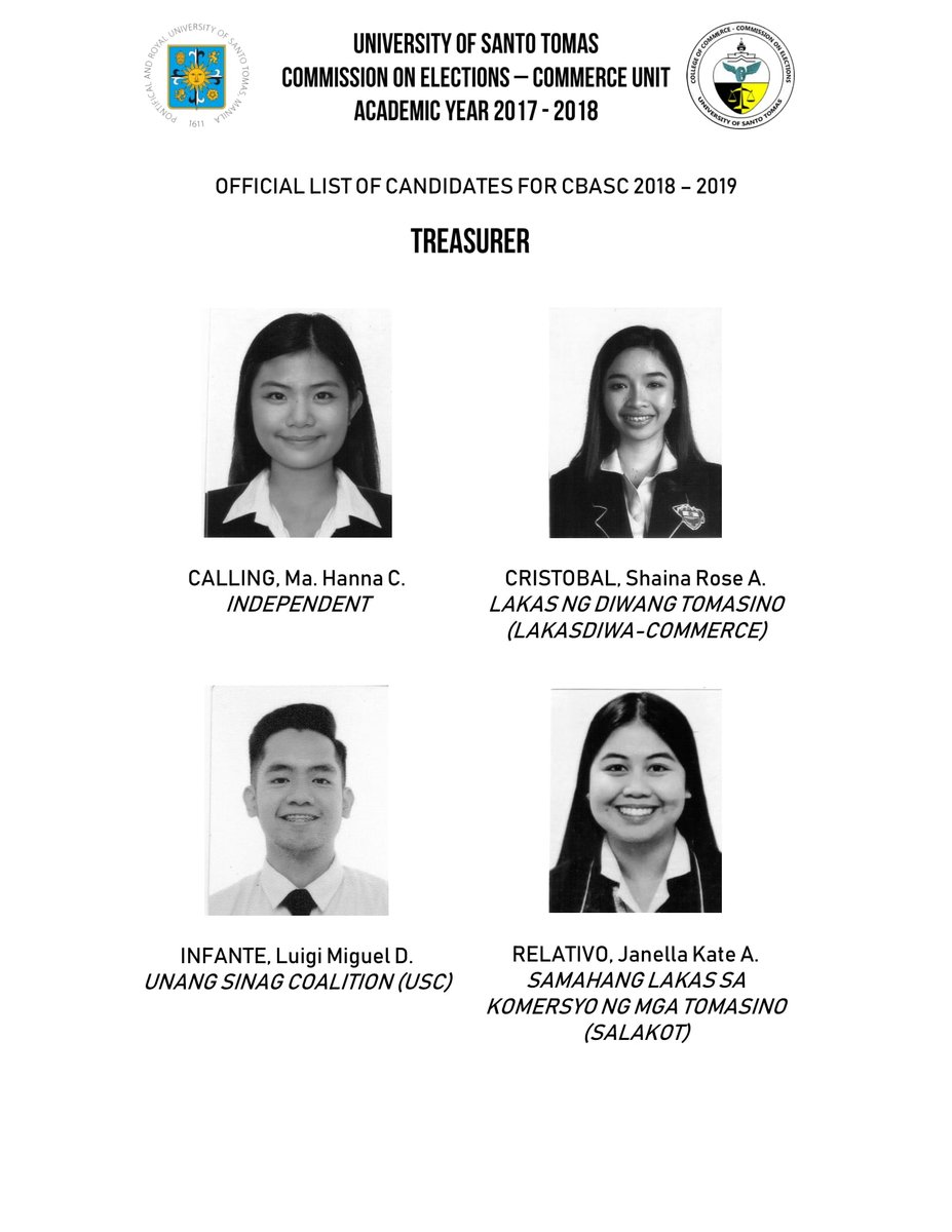 ustcbacomelec's tweet photo. (2/2) Official List of Candidates for the College of Commerce and Business Administration Student Council 2018-2019
#HalalangKomersyo2018
#CommittedtoTheMission https://t.co/QELm6UbDpe