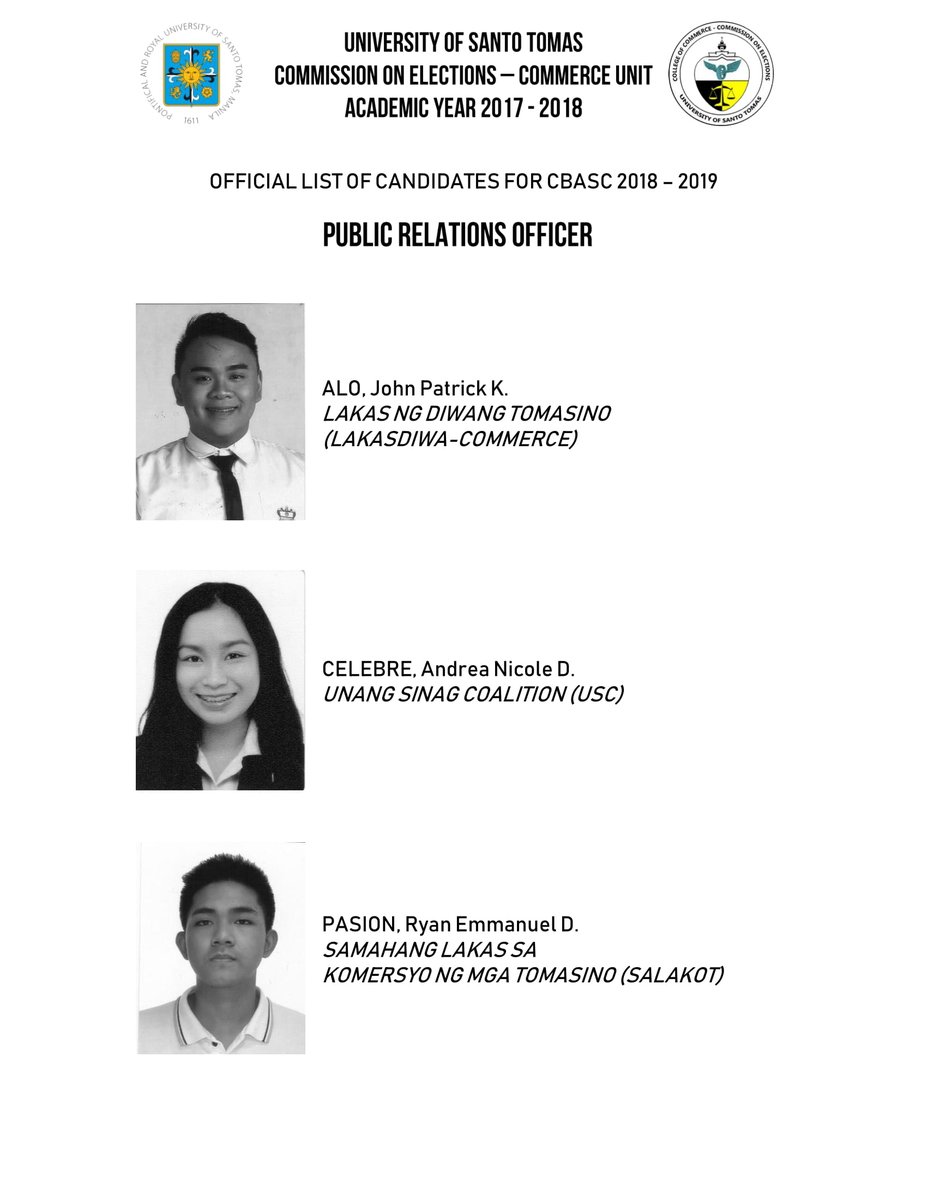 ustcbacomelec's tweet photo. (2/2) Official List of Candidates for the College of Commerce and Business Administration Student Council 2018-2019
#HalalangKomersyo2018
#CommittedtoTheMission https://t.co/QELm6UbDpe