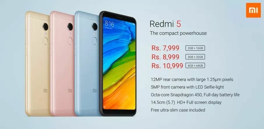 TechToLead's tweet photo. Xiaomi Redmi 5 launched in India. Available in three variants. Sale starts from March 20.

#Redmi5 #xiaomiredmi5 #TechToLead #TechNews #TechToLeadBytes https://t.co/37ljHQCq2i