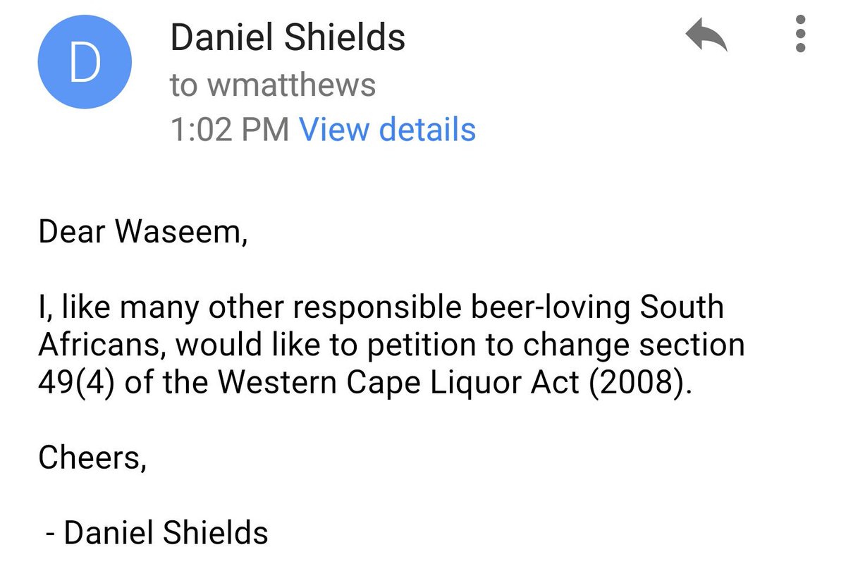 I look forward to a time when we can all joke about how ridiculous it was that we had to make seperate shopping trips for beer and groceries
Hats off to our captain <a href="/LucyCorne/">Lucy Corne</a> for spearheading the fight!