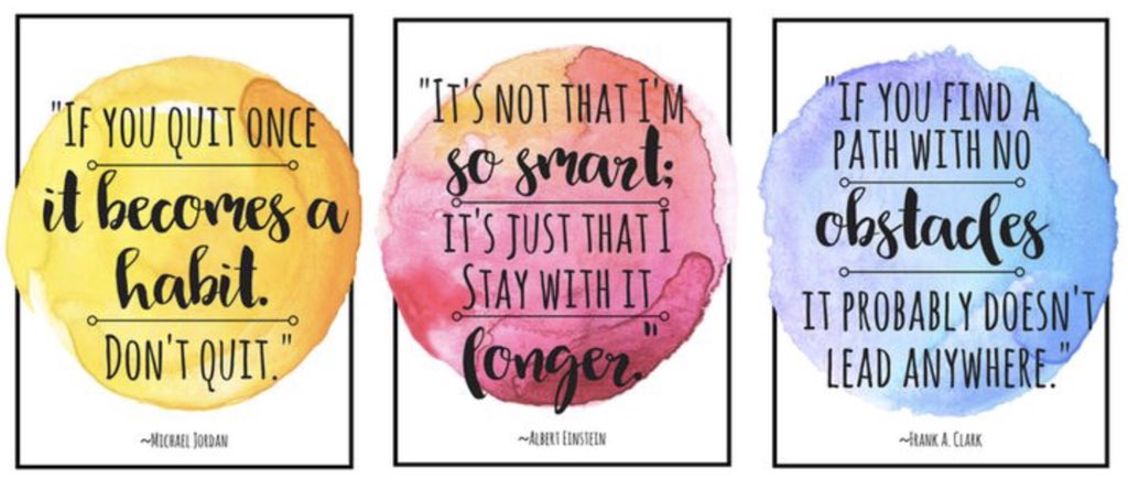 SimonNoakes's tweet photo. “If you quit once, IT BECOMES A HABIT. Don’t quit”

“It’s not that I am SO SMART, it’s just that I stay with it LONGER”

“If you find a path with no OBSTACLES, it probably doesn’t lead anywhere”

#GrowthMindset #BSME18 
#WednesdayWisdom https://t.co/1c5aII4Og4