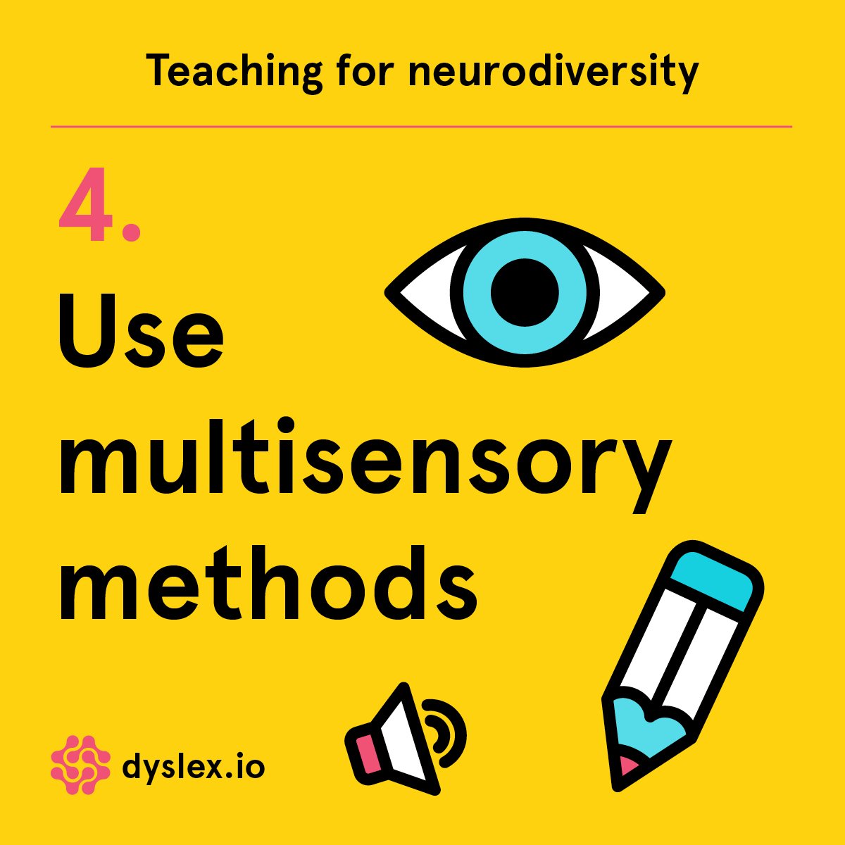 Top tips for supporting neurodiversity 🙌 Please RT! 

For more, explore our Teaching for Neurodiversity: Train the Trainer package, and develop the core skills needed to understand neurodiversity and support the needs of all students: dyslex.io/core-skills-al…