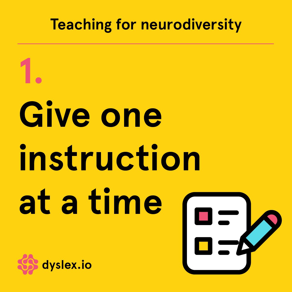 dyslex_io's tweet photo. Top tips for supporting neurodiversity 🙌 Please RT! 

For more, explore our Teaching for Neurodiversity: Train the Trainer package, and develop the core skills needed to understand neurodiversity and support the needs of all students: https://t.co/eacrbBlhYB https://t.co/hSSXFYDMyE