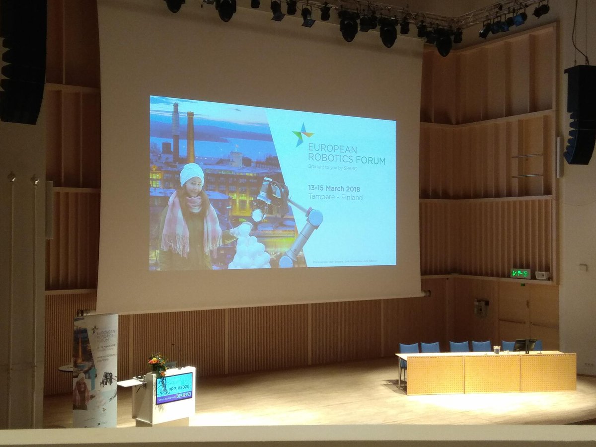 col_robot's tweet image. #ColRobot partners are attending the European Robotics Forum 2018 @JoseSaenz_5 @Fraunhofer_IFF is presenting a session on industrial robotics. Find out more about ColRobot by networking with our partners @AIMEN_CT @INESCTEC @AM_ParisTech @MessaoudiAsmaa  @OGibaru @SPARCrobotics