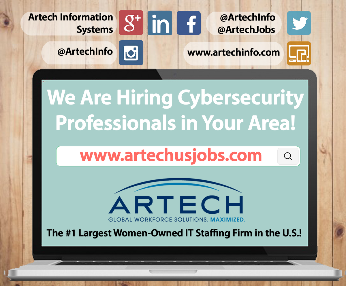 ArtechJobs's tweet photo. Currently looking for a #Cybersecurity position in #WilmingtonDE? @artechinfo is #hiring! Click here to apply now: https://t.co/O4Zl4ga7qq #DEJobs https://t.co/1B04gNdOlK