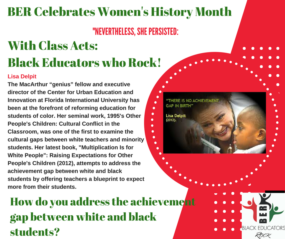 BlackEdRocks's tweet photo. @BlackEdRocks celebrates #FirstClassAct @LisaDelpit! #WomensHistoryMonth #WHM2018 #BlackEducatorsRock #BlackExcellence https://t.co/ECkneMbqUo