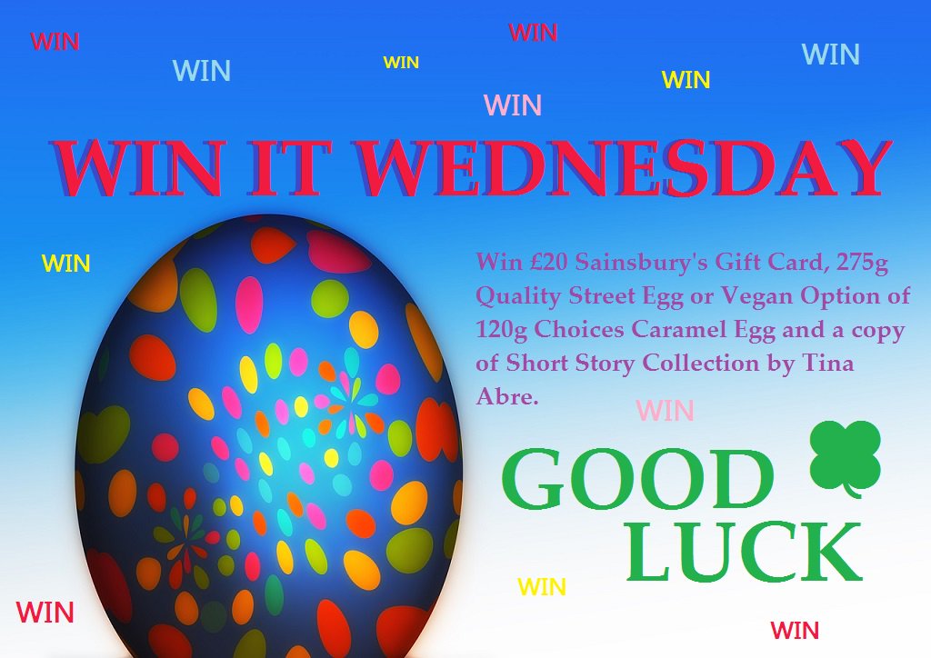 #WinItWednesday #Competition to #Win £20 <a href="/sainsburys/">Sainsbury's</a> Gift Card, 275g Quality Street Egg or #Vegan alternative of 120g Choices Caramel Egg and a copy of Short Story Collection by Tina Abre. SEE PINNED TWEET for entry details GOOD LUCK 🍀 Please Retweet 🐥Thank you 😊🐥 #Win #Win