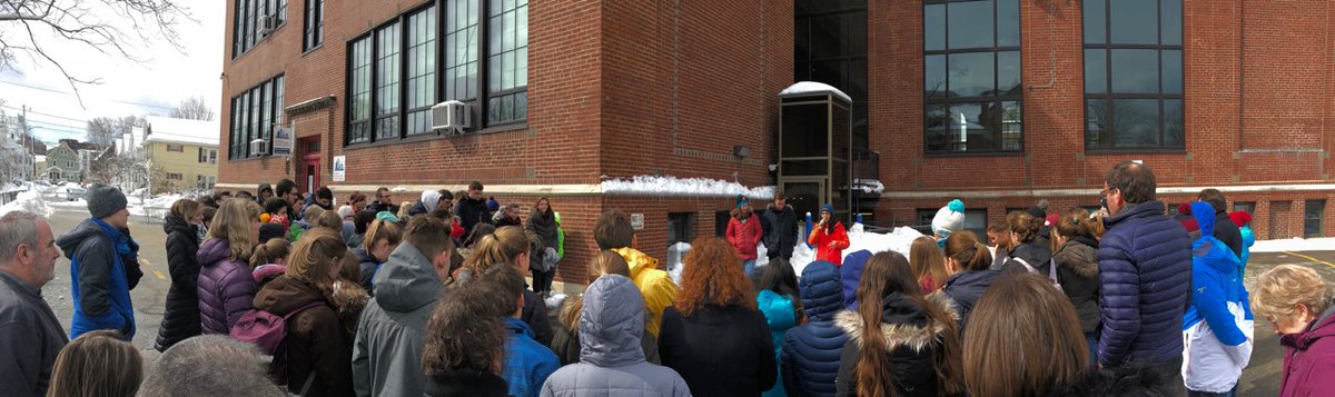Upper and Middle School students joined the nationwide protest to #EndGunViolence this morning. After a beautiful rendition of "Tears in Heaven", students and faculty shared a moment of silence before some headed to the state house. #NeverAgain #NationalSchoolWalkout