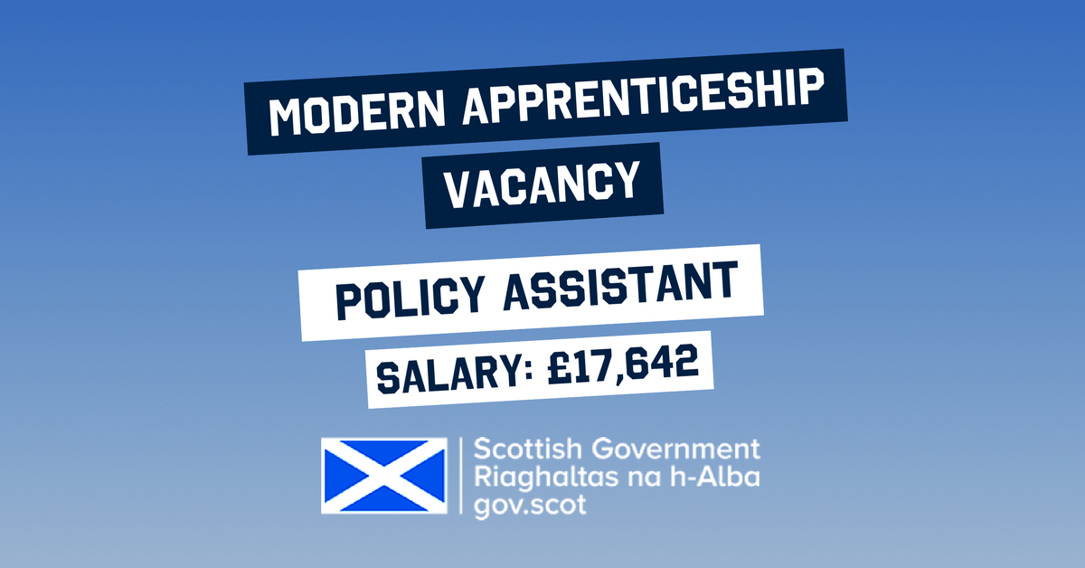 mywowscotland's tweet photo. The @scotgov has  fantastic Modern #Apprenticeship opportunity as a policy assistant in #Edinburgh. Apply > https://t.co/6iTWGBAtDE https://t.co/DjPUDuhcP6