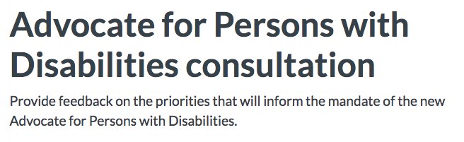 InclusionAB's tweet photo. The #AB gov't is looking for your input on the development of the Advocate for Persons with Disabilities. Have your say, and complete the survey by March 31: https://t.co/koVRoVCYdb https://t.co/681LAKukzm
