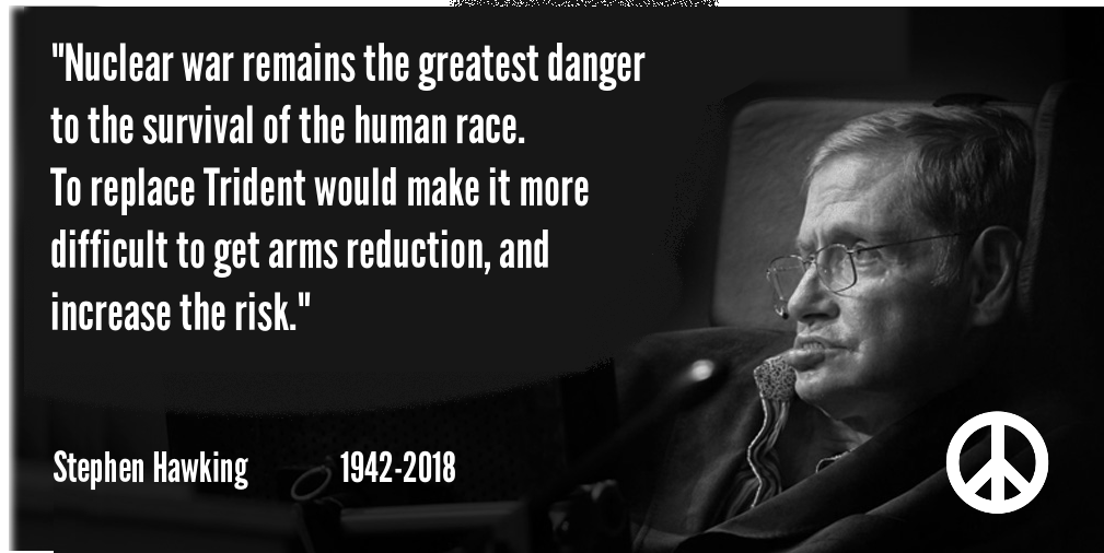 YorkshireCND's tweet image. Farewell to #StephenHawking not only a brilliant scientist but also a tireless campaigner for peace and the future of humanity. 
@CNDuk