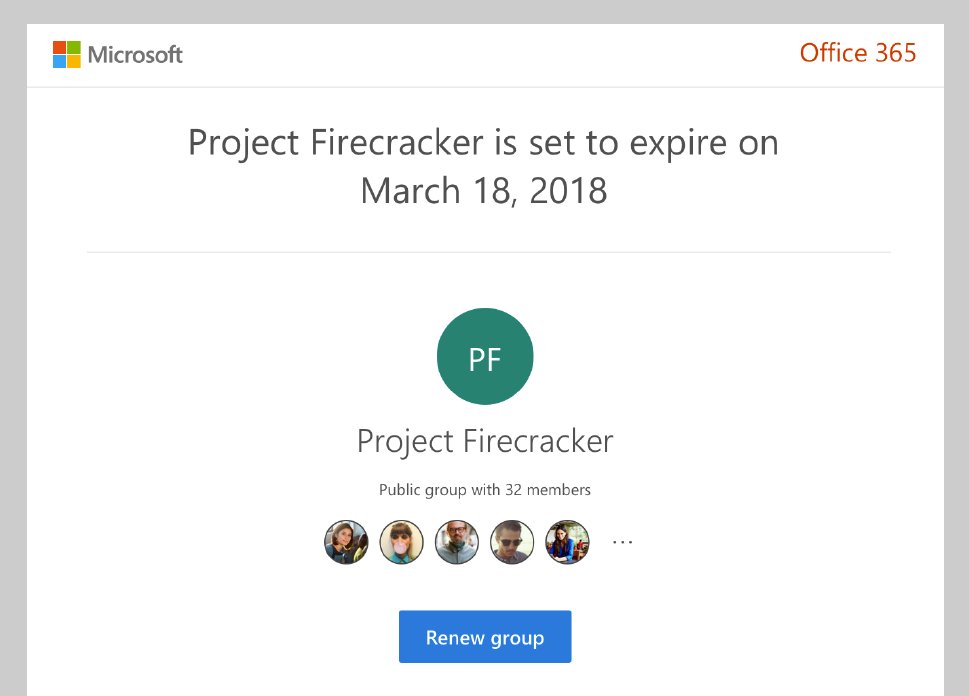 Alex_A_Simons's tweet image. Today's News: #AzureAD Expiration Policy for @Office365 modern groups is GA. More here -&amp;gt; aka.ms/T1ev3z