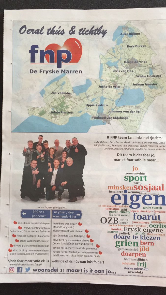 gerdadevriesfnp's tweet photo. Noch in wike oant de ferkiezings fan 21 maart #GR2018 #DFMstemt moaie en dúdlike adferteensje mei spearpunten fan de FNP en de boppeste 12 kandidaten yn @GrootDeFM fan @FNPDFM. #GRUTSK #stimfnp https://t.co/emXXRQTDgK