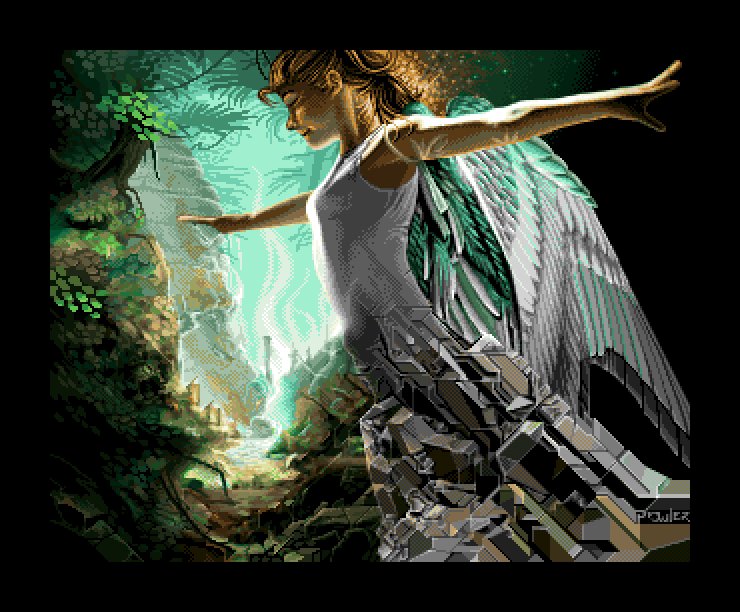 Flight of an angel in this Amiga art?