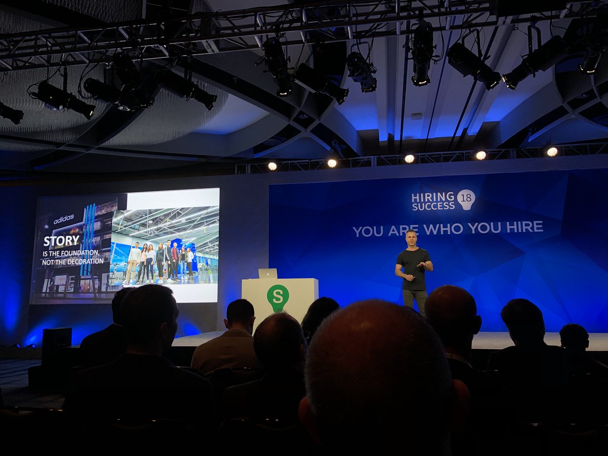 randallbarrier's tweet photo. Learning how to properly pronounce @adidas with @fogarty_stephen. Oh yeah, and some cool stuff about pioneering the future of work and using the power of brand to change lives. #hire18 https://t.co/XnhTa9tjFn