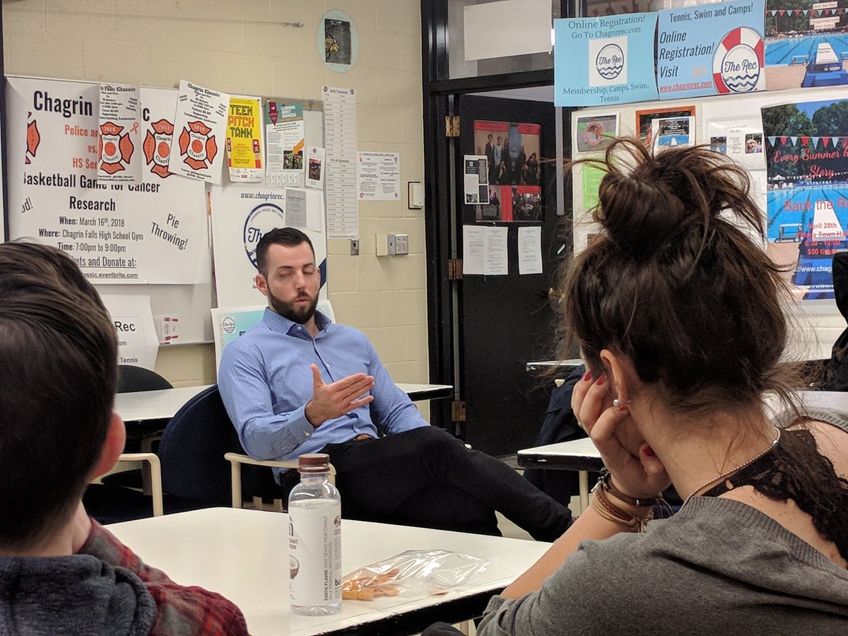 Welcome John Gadd  - Hotcards CEO to the CFHS Entrepreneur class - Chagrin Alum giving back.