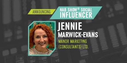 We are delighted to announce that Jennie Marwick-Evans of Manor Marketing has been named one of NAB Show's official Social Influencers for 2018! Congratulations Jennie! #NABShow #ManorMarketing