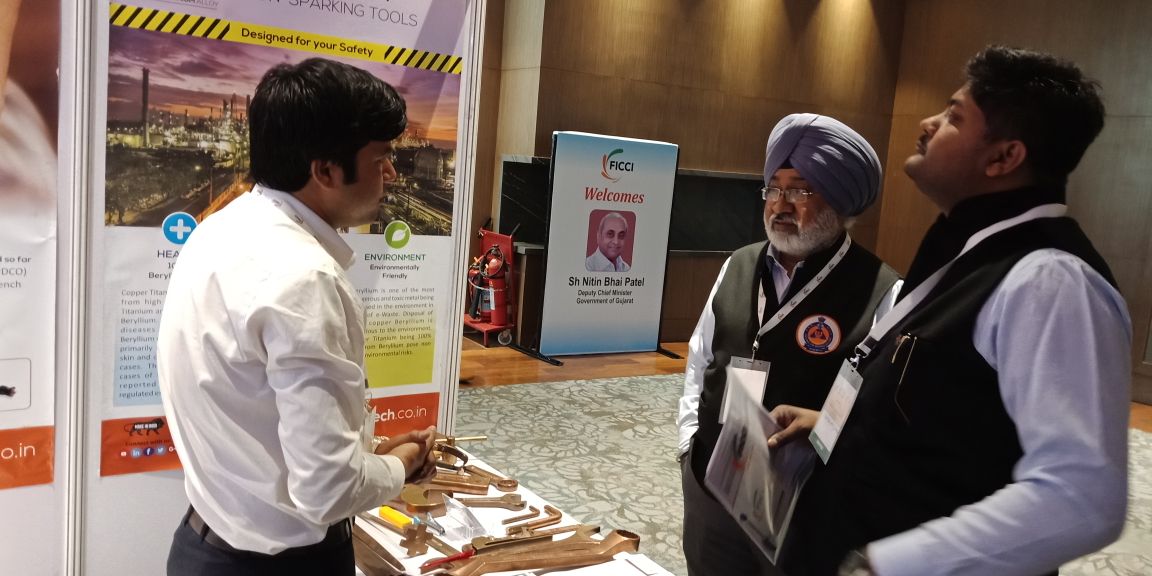 PahwaMetalTech's tweet photo. Showcasing #CopperTitanium #NonSparking Hand #Tools at at Conference on #Chemical & #Industrial #Disaster Management in Ahmedabad from 14-16 March 2018 organized by @ficci_india
Happy to interact with delegates on #safety from @isro @HPCL @BPCLimited @ONGC_ @oilpr @TataSteelLtd https://t.co/c4F0yCF9gM