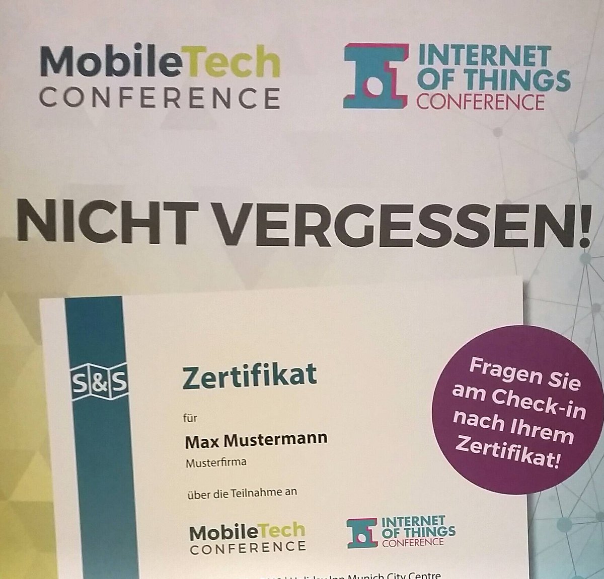 iotconf's tweet image. Vergesst nicht eure Zertifikate! #IoTCon #MobileTechCon