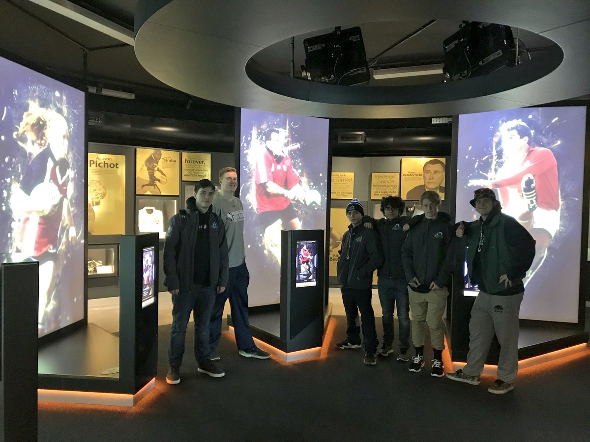 BluesRFC's tweet photo. Some of our U18s hanging out with some pretty good @RugbyCanada players while visiting the @WorldRugby Hall of Fame!  #rugbytour #lovethisgame https://t.co/rS3YUUNb6p