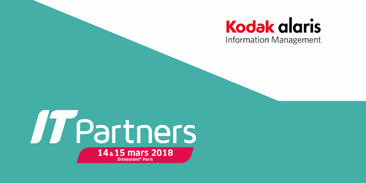 Retrouvez Kodak Alaris sur <a href="/IT_Partners/">IT Partners</a>, stand J 16 @TechData_FR.  Au menu : Alaris S2000, démo live (notes de frais, accueil client, scan de passeport) et promo exclusives.