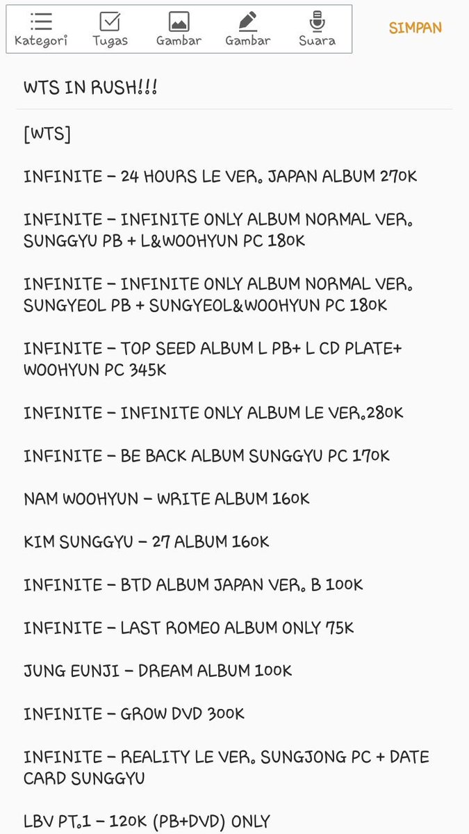 aerinn27_'s tweet photo. [HELP RT] 🙏 WTS IN RUSH!
Bantu jual punya teman2, semua dom surabaya😊
#infinitealbum #albuminfinite #wtsinfinite #wtsinfinitealbum #wtsalbuminfinite #wts https://t.co/jLzJKn2JdR